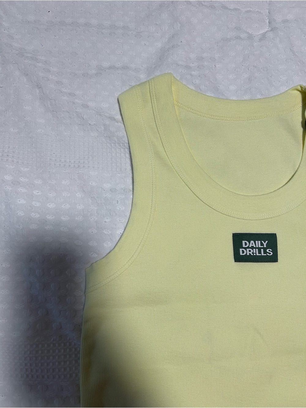 Daily Drills Logo Ribbed Tank - Lemonade Yellow Size M/L NWT - Picture 3 of 4